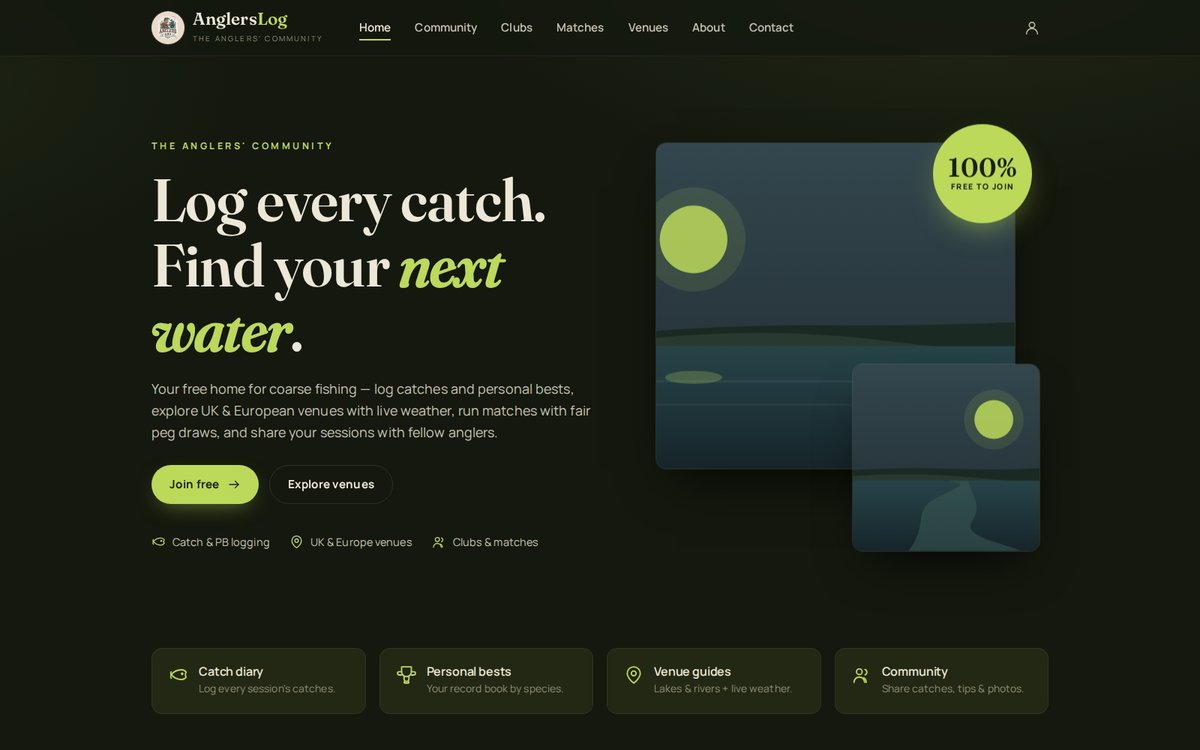 Screenshot of Anglers Log