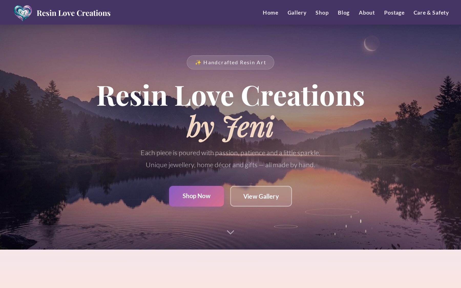 Screenshot of Resin Love Creations