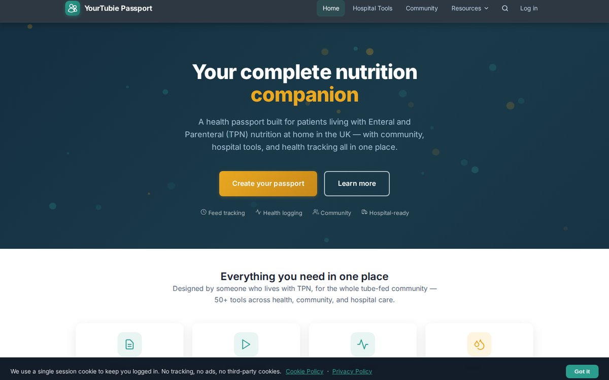 Screenshot of YourTubie Passport